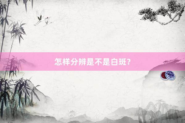 怎样分辨是不是白斑？